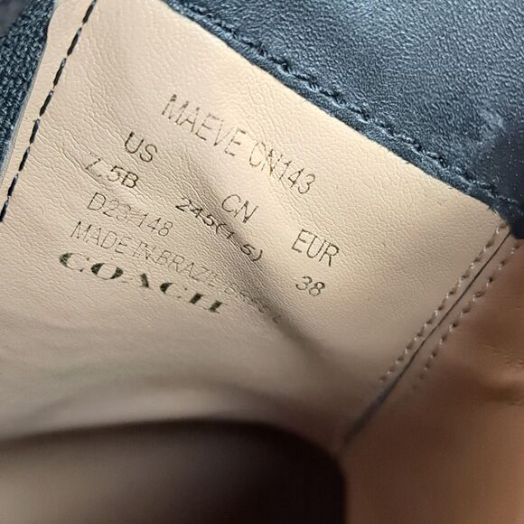 Coach Maeve CN143 Slip On Black Leather Bootie Women's Sz 7.5 B - Picture 9 of 9